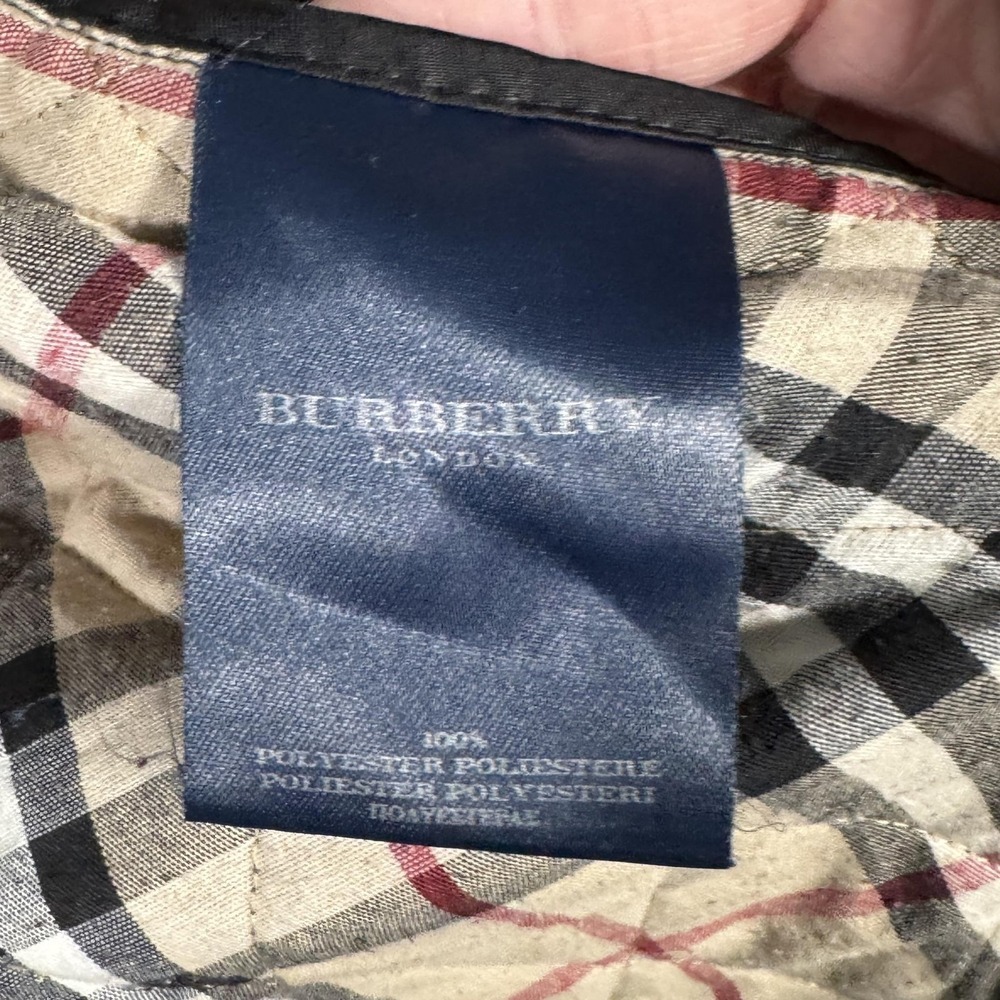 Burberry London Jacket Mens XL Black Quilted Nova Check Lined Made In England - Picture 8 of 13